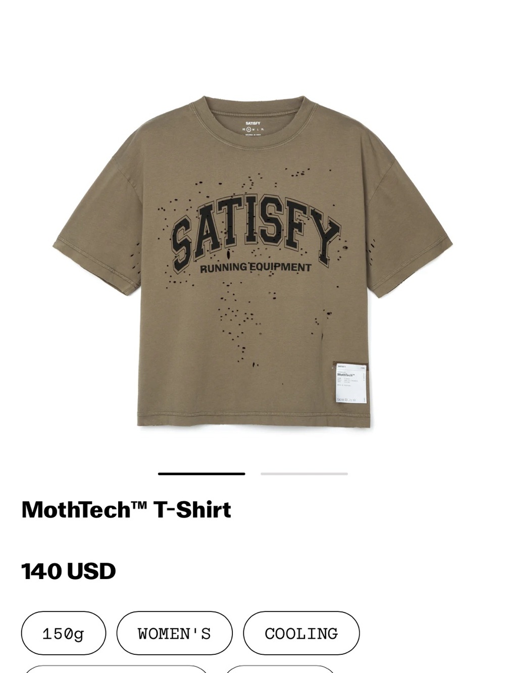 Satisfy MothTech™ Cropped Tee in Olive